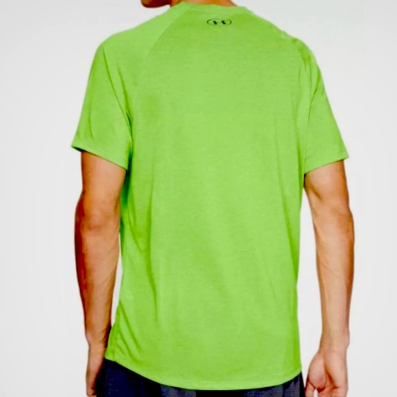 Under Armour Heat Gear Loose Heatgear Short Sleeve T Shirt Neon Green Mens Large - Picture 2 of 14